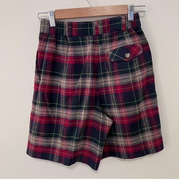 VTG Talbots Size 6P Plaid Cotton Trouser Shorts Pleated Preppy Old Money - Picture 6 of 6